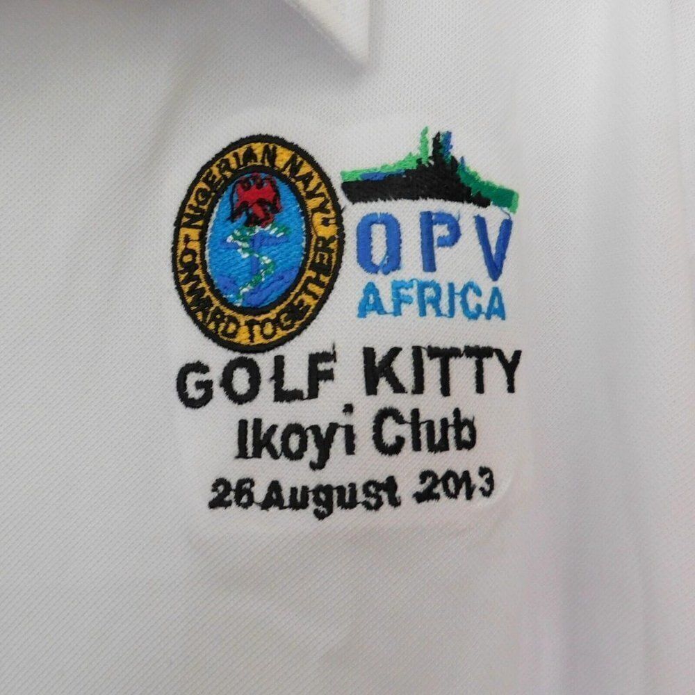 New Footjoy FJ Mens White Polo Athletic Fit Logo Zenith OPV Africa Sz XXL‎ 2XL - Picture 4 of 6